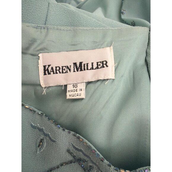 Karen Miller Women Beaded Mother of the Bride Dress Jacket 2 Piece Set Size 16 - Picture 13 of 16